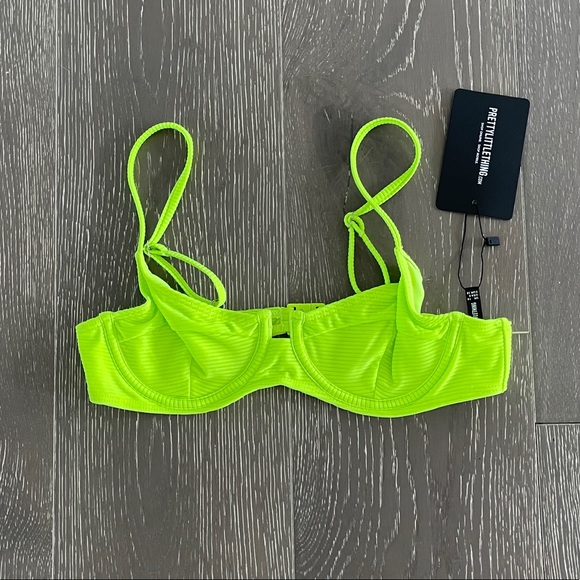 Pretty Little Thing Neon Swim Top - Picture 2 of 6